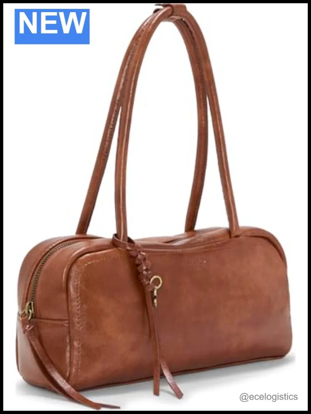 Lucky Brand Rhys-sa Faux Leather Satchel Handbag Zipper Shoulder Bag